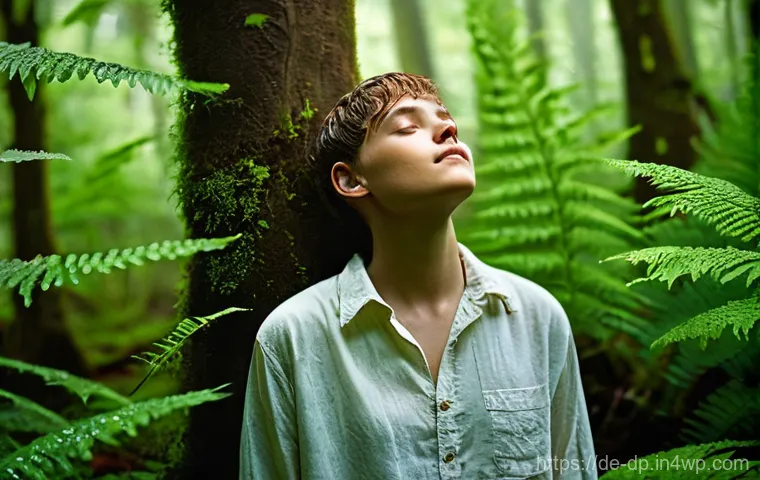 생태 지혜란 무엇인가 - **Prompt:** A tranquil scene depicting a person (gender-neutral young adult or older teenager) immer...