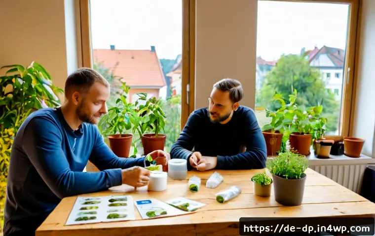 생태 지혜를 기반으로 한 비즈니스 모델 - Photorealistic German circular-economy startup workshop, a diverse team of adult entrepreneurs exami...